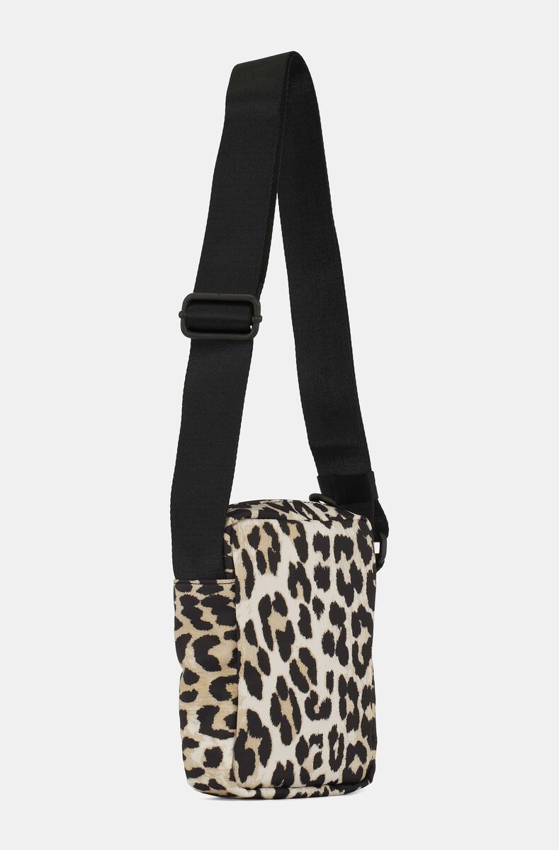 Mini Festival Bag , Recycled Polyester, in colour Leopard - 2 - GANNI