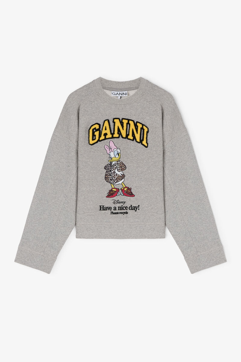 GANNI x Disney Daisy Duck Grey Sweatshirt, in colour Paloma - 1 - GANNI