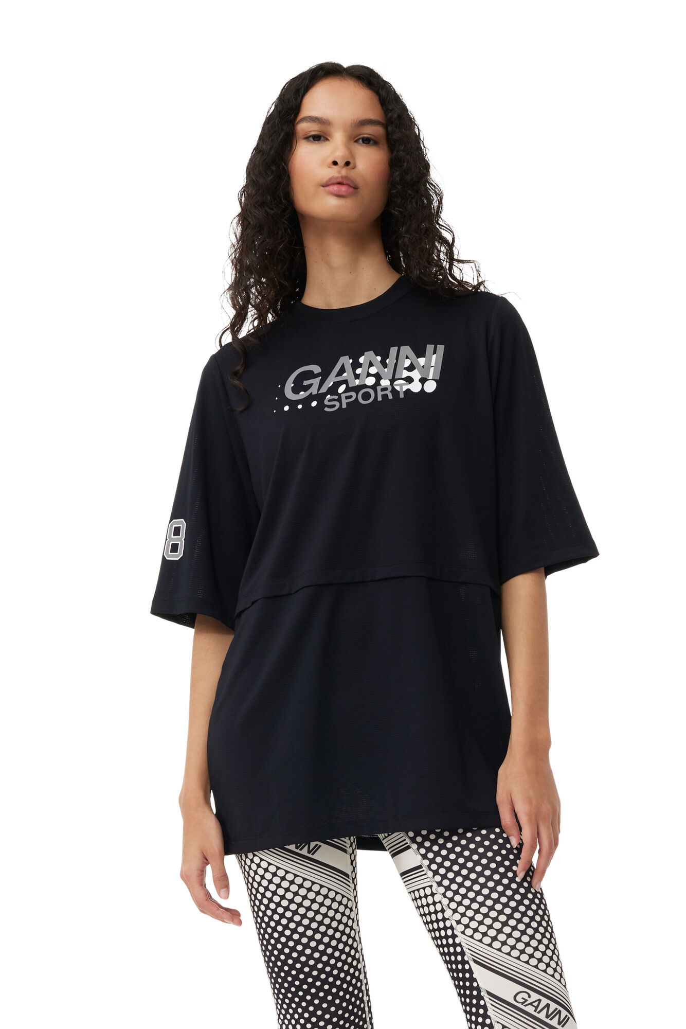 Ganni Active Mesh Layered T-shirt