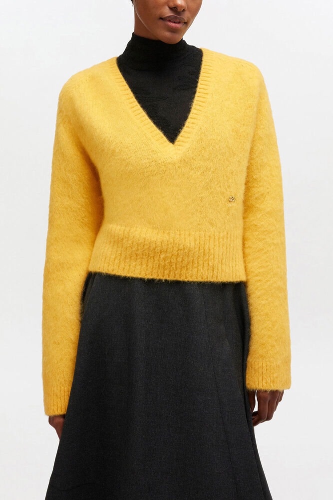 Yellow V-neck Jumper, Blazing Yellow