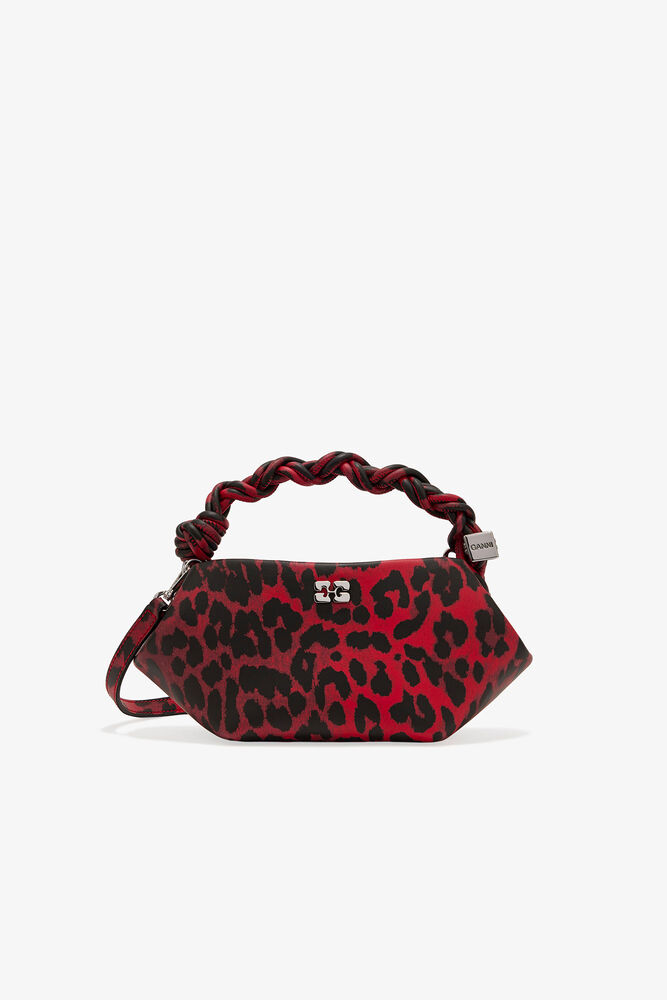Red Leopard Mini GANNI Bou Bag, Racing Red