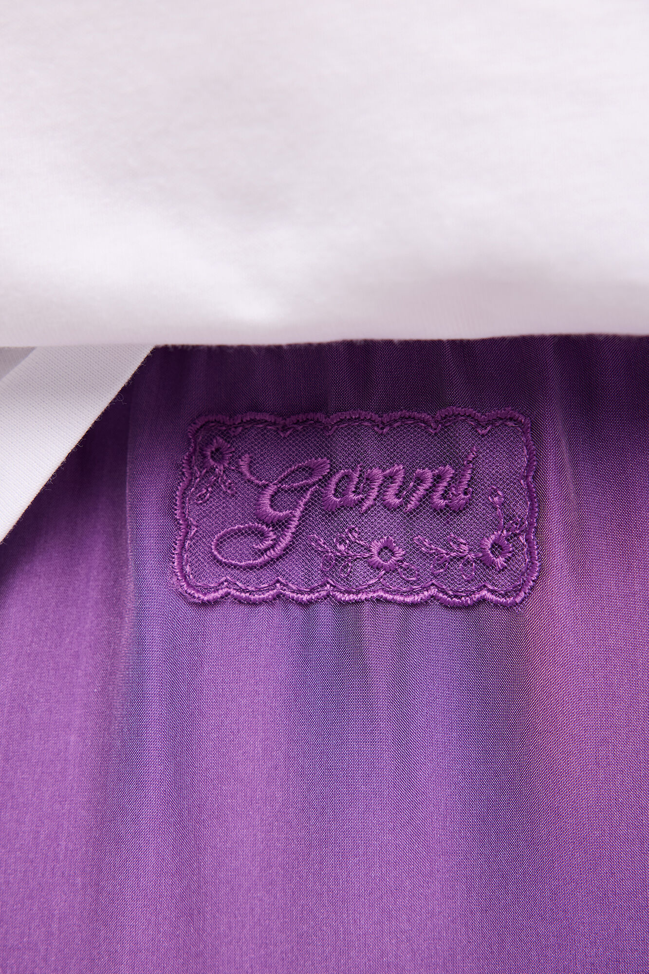 Skirt in Purple Silk, Viscose, in colour Bright Violet - 4 - GANNI