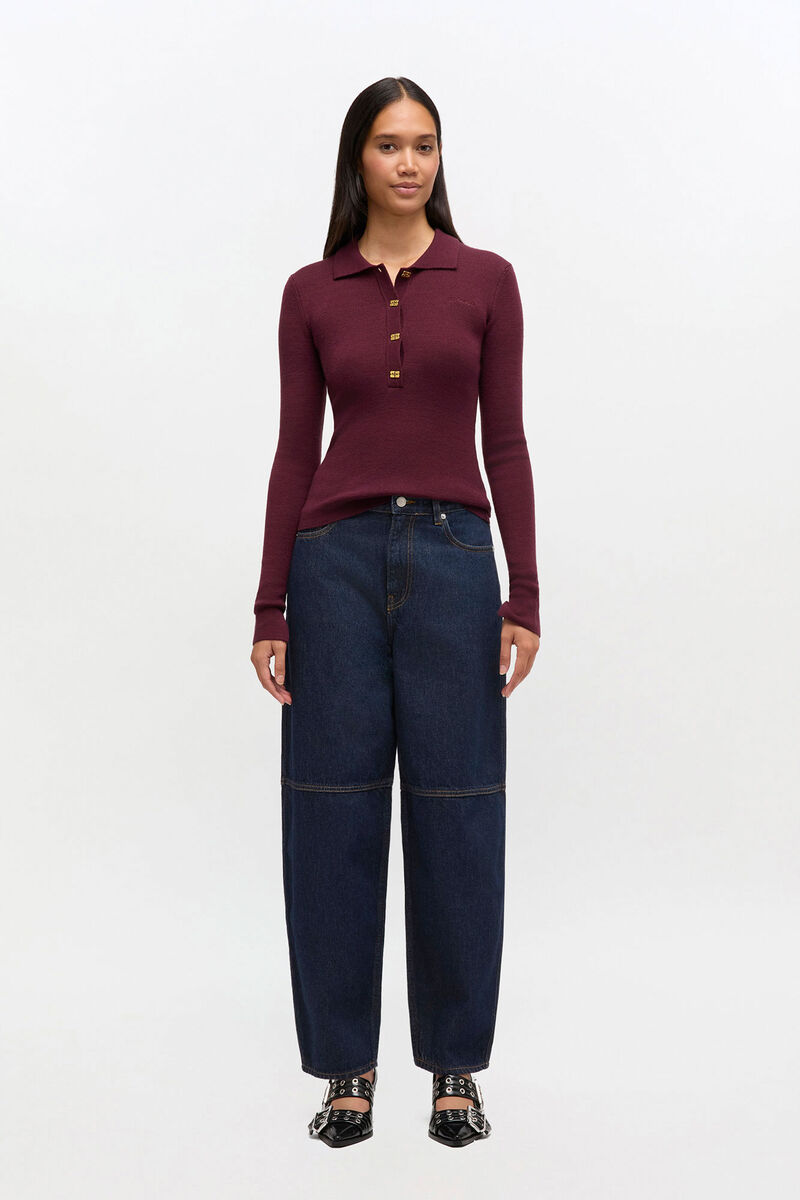 Dark Rinse Stary Jeans, Organic Cotton, in colour Rinse - 2 - GANNI