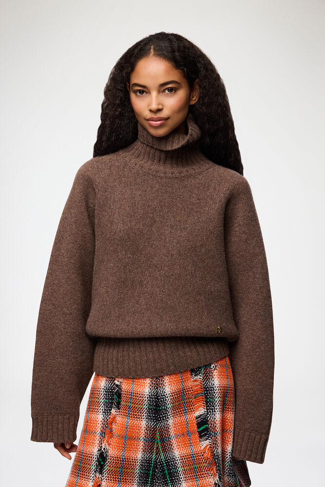 Turtleneck in Double Knit, Safari