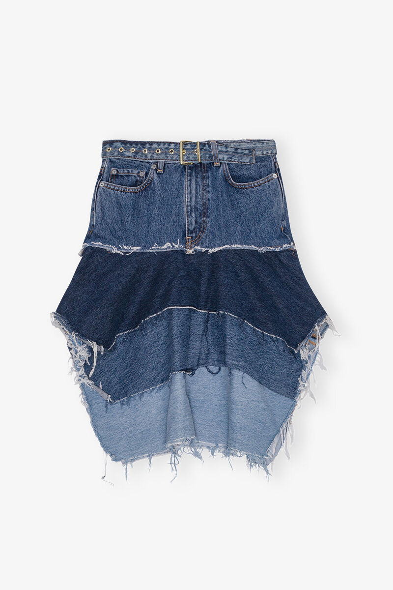 Reworked Denim Top, Cotton, in colour Denim - 1 - GANNI