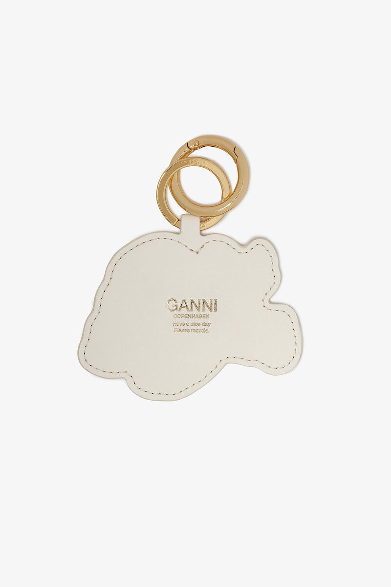 Brown Puppy Keyring, Polyester, in colour Tobacco Brown - 2 - GANNI