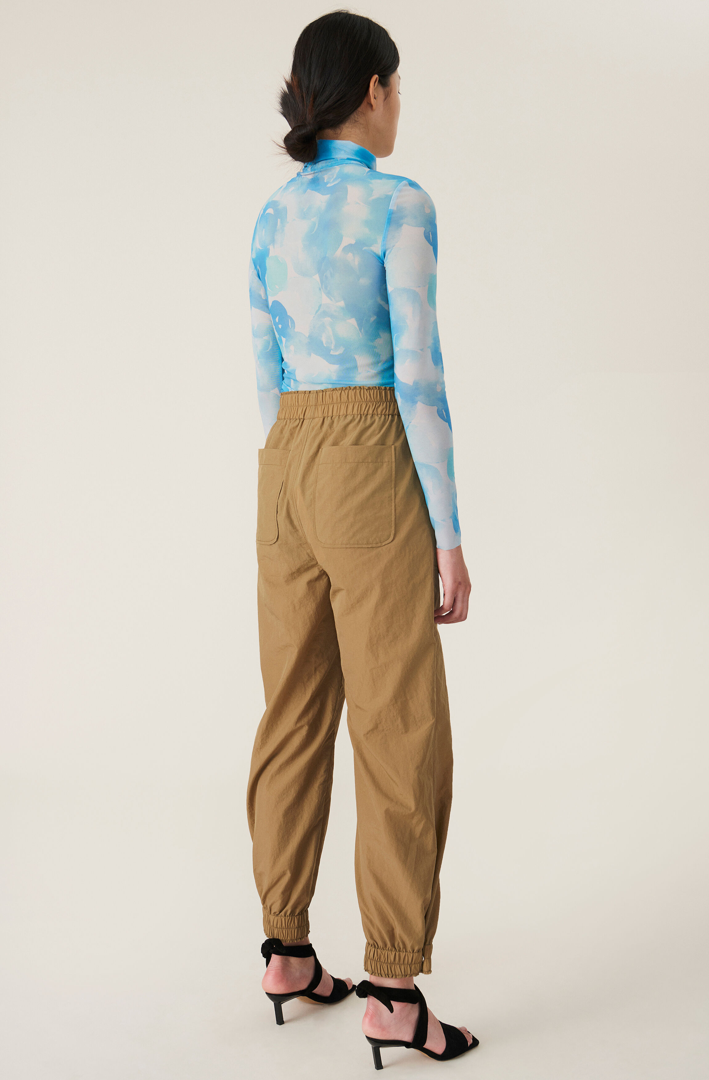 Ganni crinkled tech pants clearance