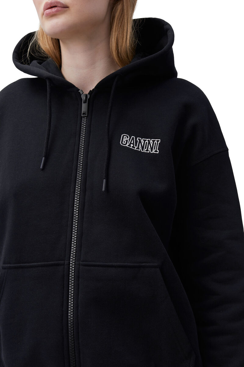Software Isoli Software Oversized Zip Hoodie, Organic Cotton, in colour Black - 4 - GANNI
