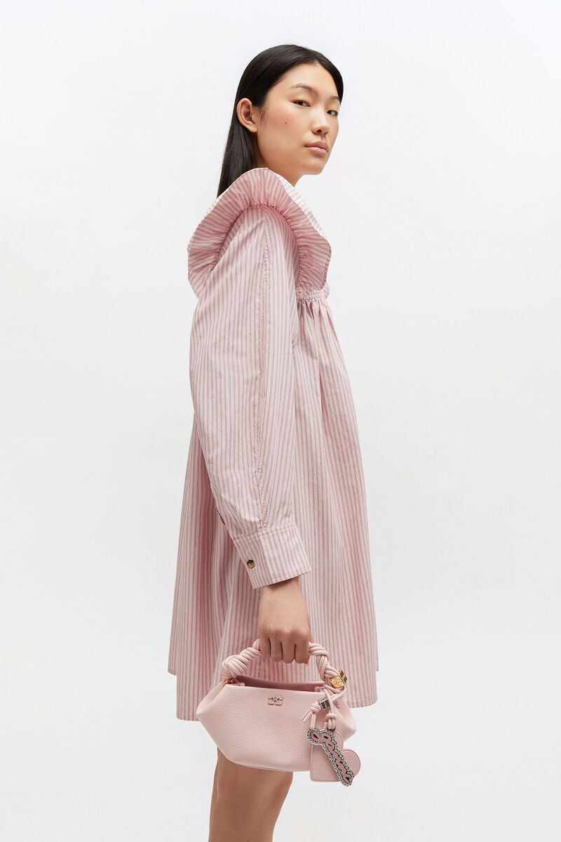 Grained Mini Bou Bag, in colour Chalk Pink - 1 - GANNI