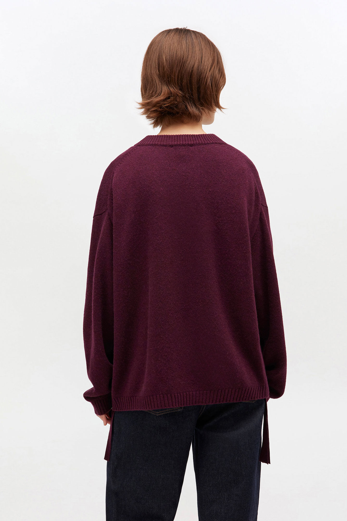 Burgundy Wool Mix Jumper, Viscose, in colour Burgundy - 3 - GANNI