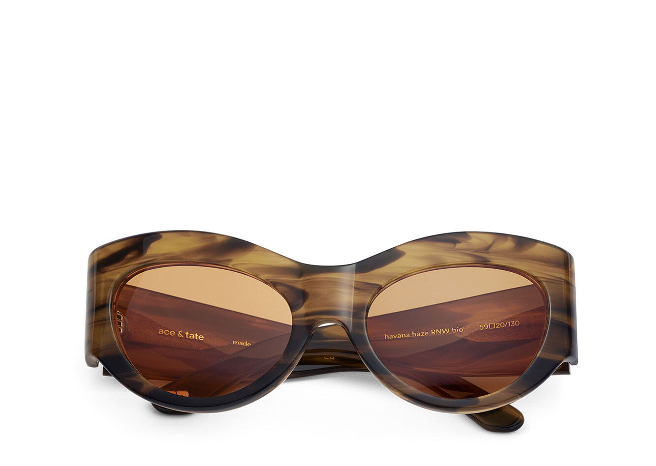 GANNI x Ace & Tate Trixie Sunglasses, Acetate, in colour Tobacco Brown - 1 - GANNI