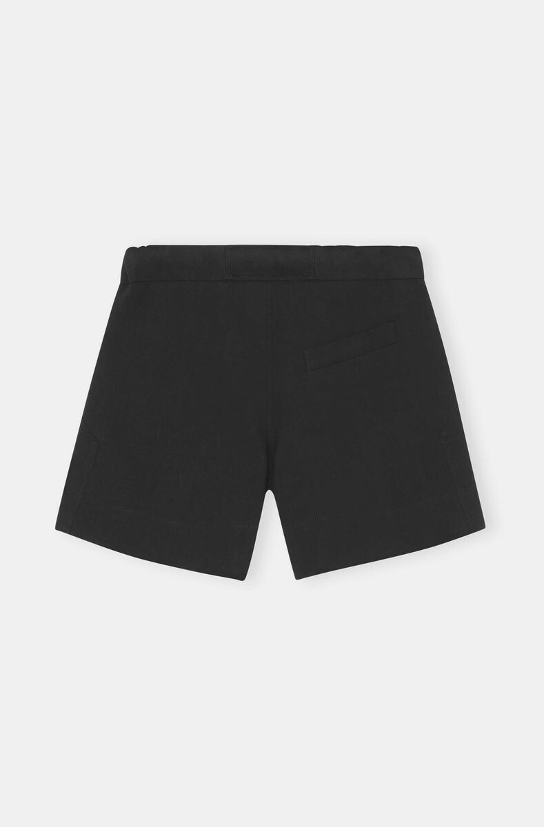 Relaxed Shorts, Polyester, in colour Black - 2 - GANNI
