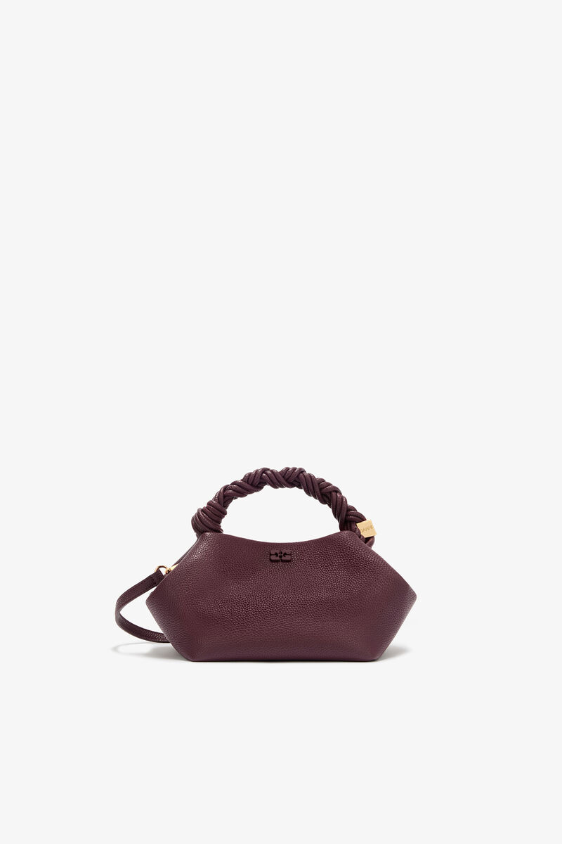 Small Bou Bag in Burgundy, in colour Port Royale - 1 - GANNI