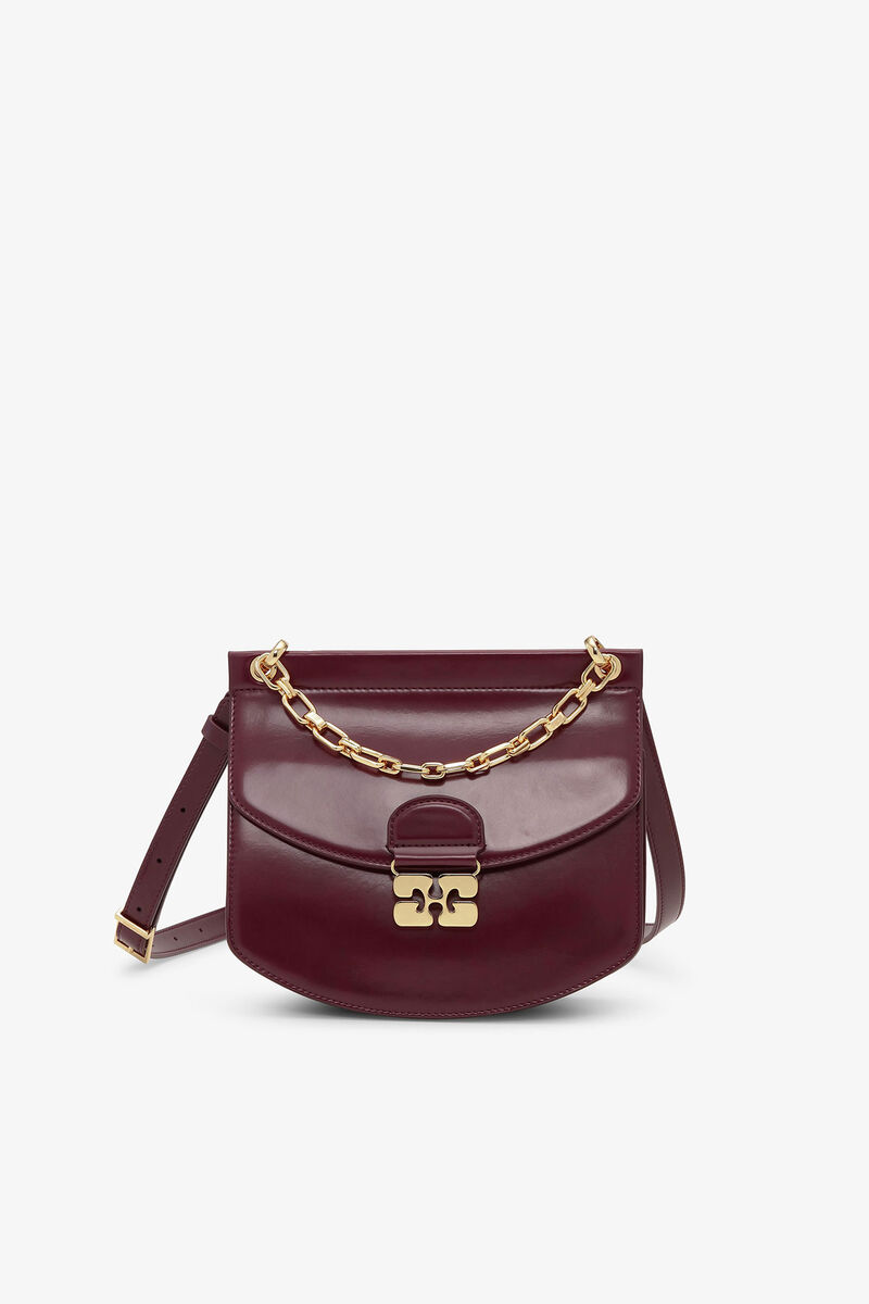 Sac à épaule Gabs En Cuir De Veau - Modèle Filippa TG Pochette - Couleur Chianti Bordeaux - Dimensions 40x28x2,5 Cm