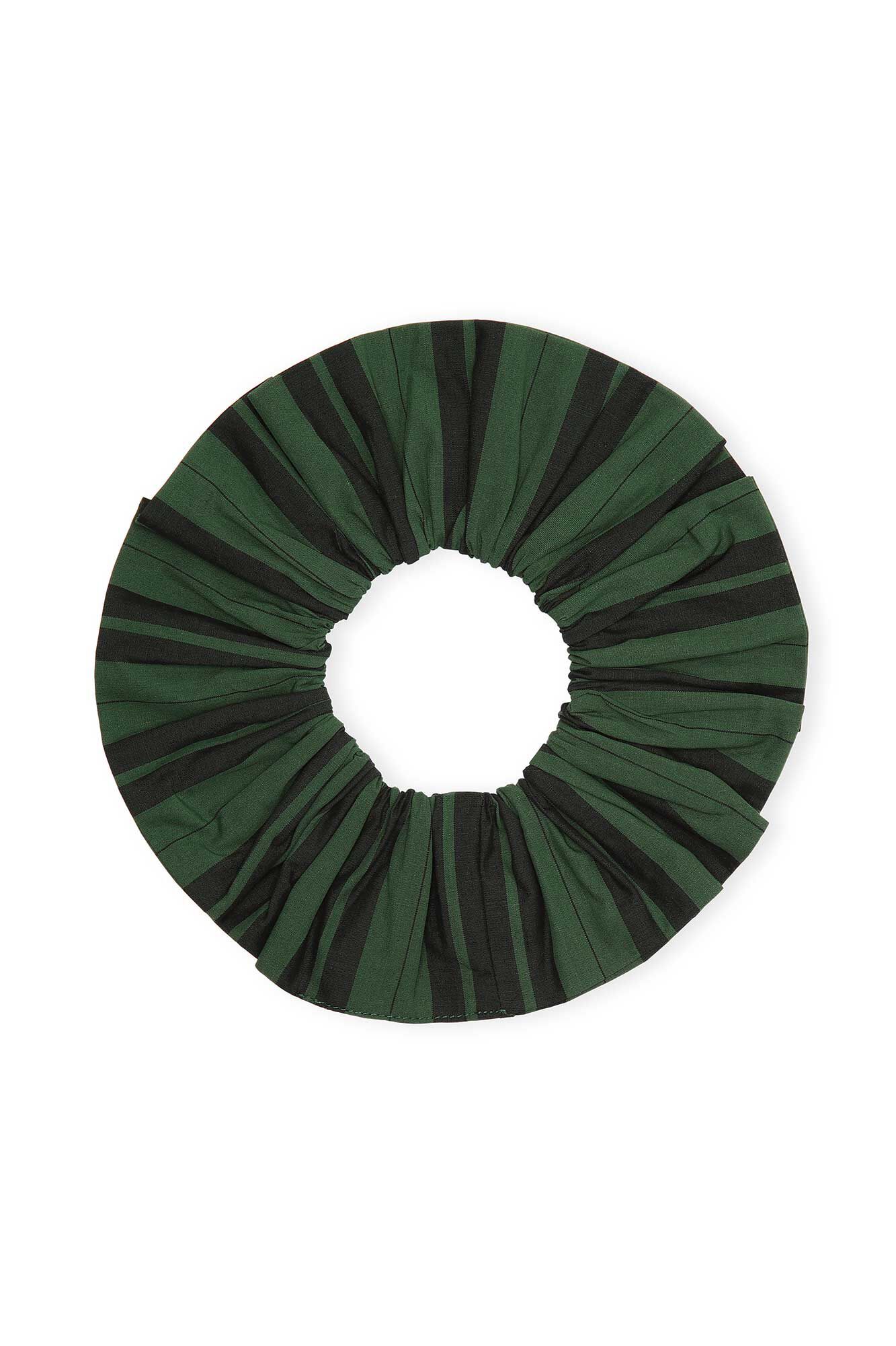 Scrunchie i økologisk bomuld, Cotton, in colour Dark Green - 1 - GANNI