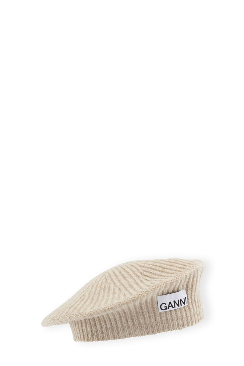 Uld Beret , Polyamide, in colour Brazilian Sand - 1 - GANNI