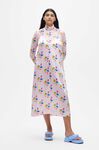 Slip Midi Dress, Elastane, in colour Floral Light Lilac - 1 - GANNI
