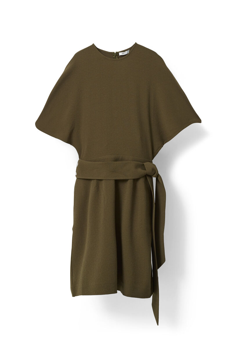 Clark Dress, in colour Dark Olive - 1 - GANNI