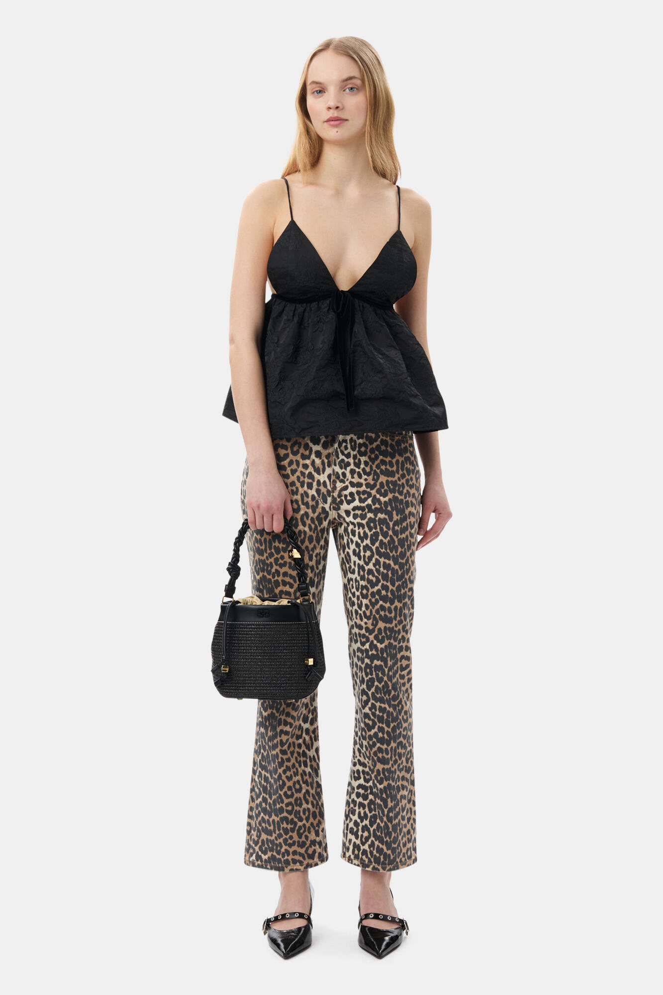 Leopard Leopard Betzy Cropped jeans GANNI SE