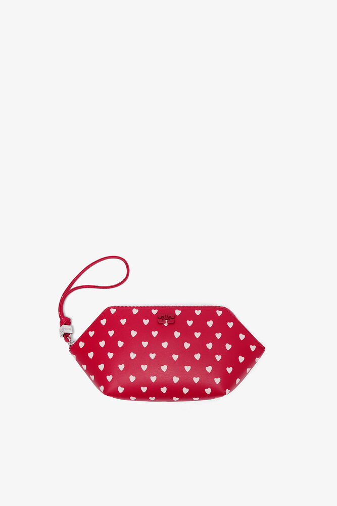 Bou Make Up Pouch with Dots, Barbados Cherry