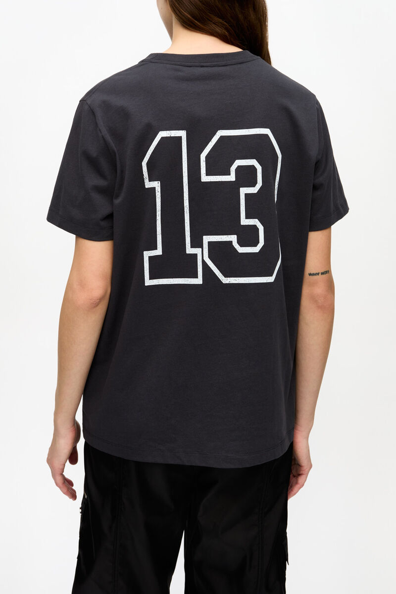 Black Basic Cotton Witch Relaxed T-shirt, Organic Cotton, in colour Phantom - 3 - GANNI