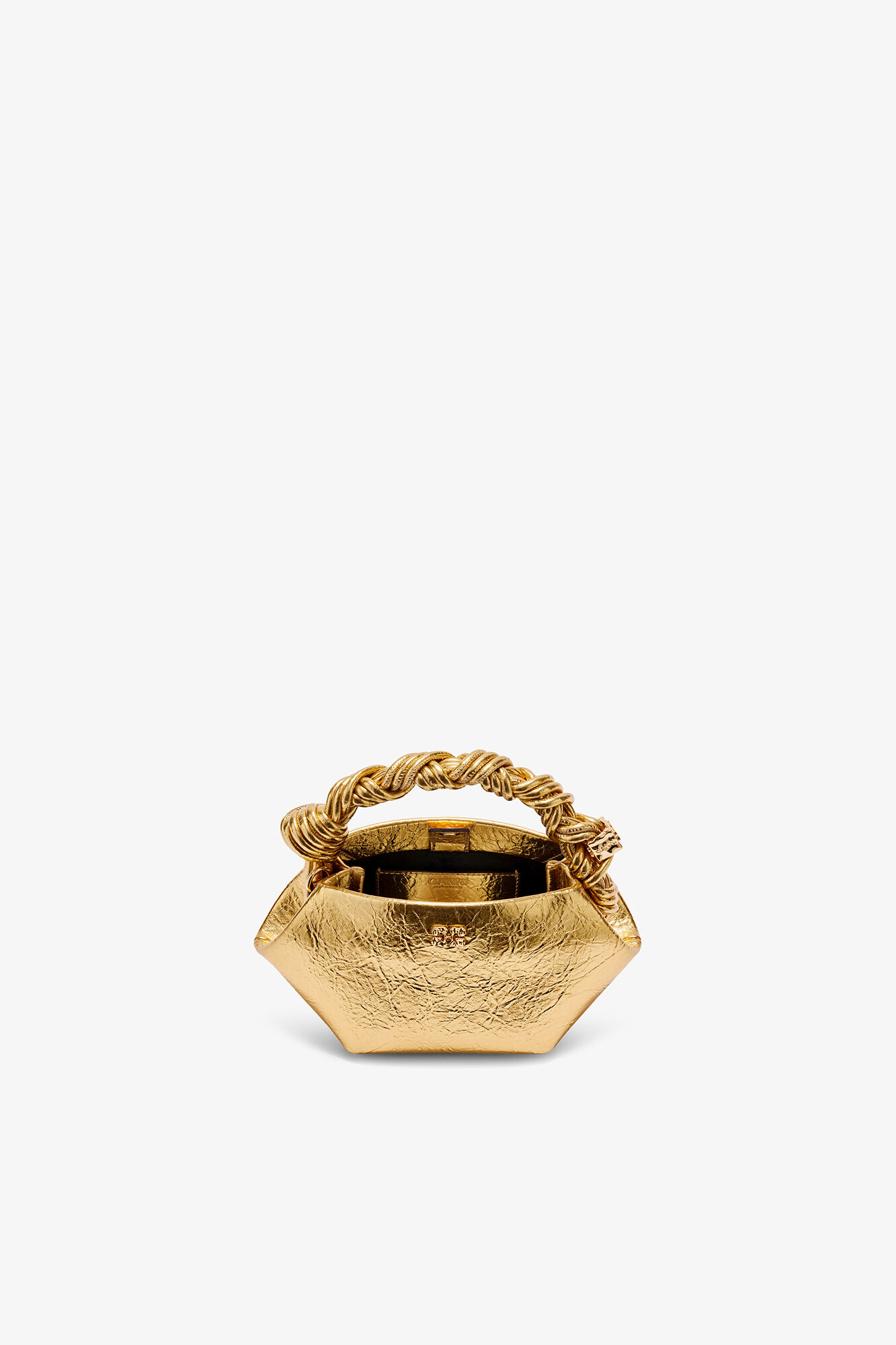 Mini sac Bou m&eacute;tallis&eacute;, Polyurethane, in colour Gold - 3 - GANNI