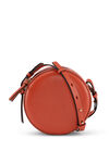 Round Crossbody Logo Bag, Leather, in colour Paprika - 1 - GANNI