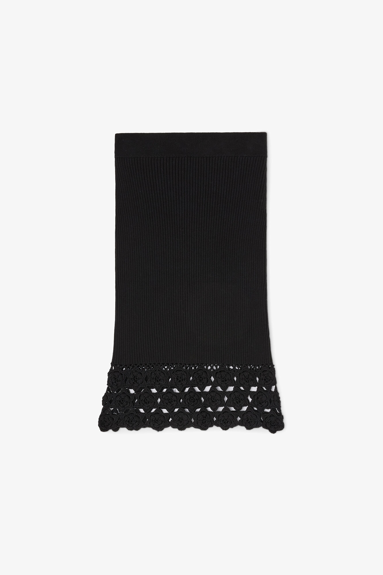 Skirt in Cotton Crochet, Organic Cotton, in colour Black - 1 - GANNI