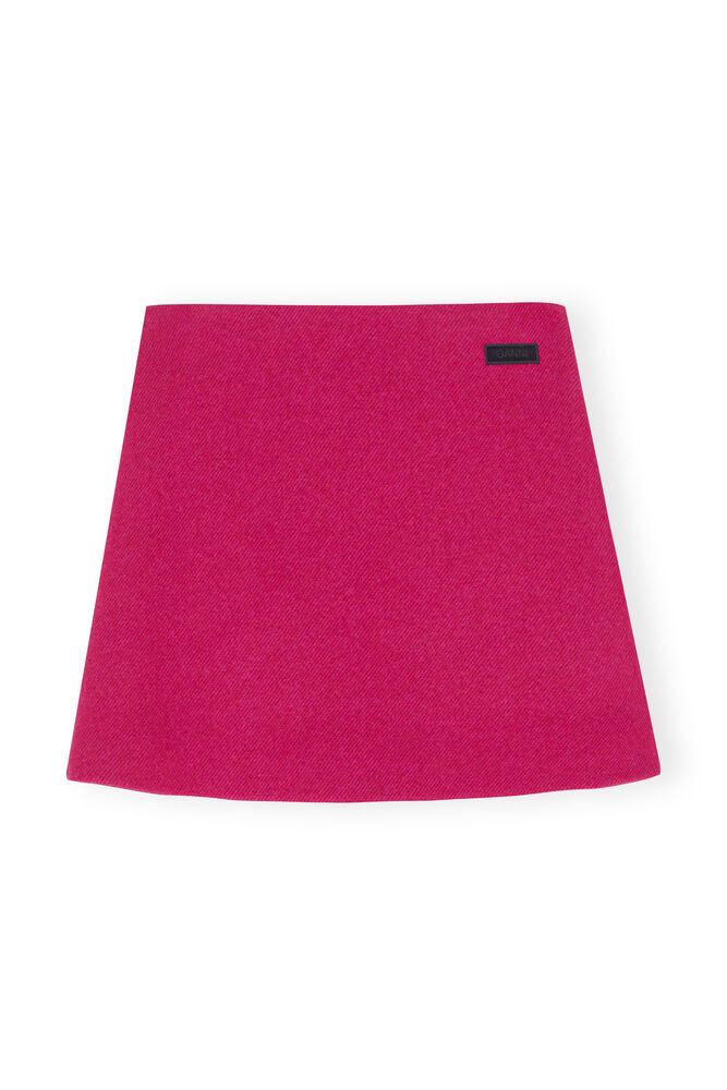 Wool Mini Skirt, Fiery Red