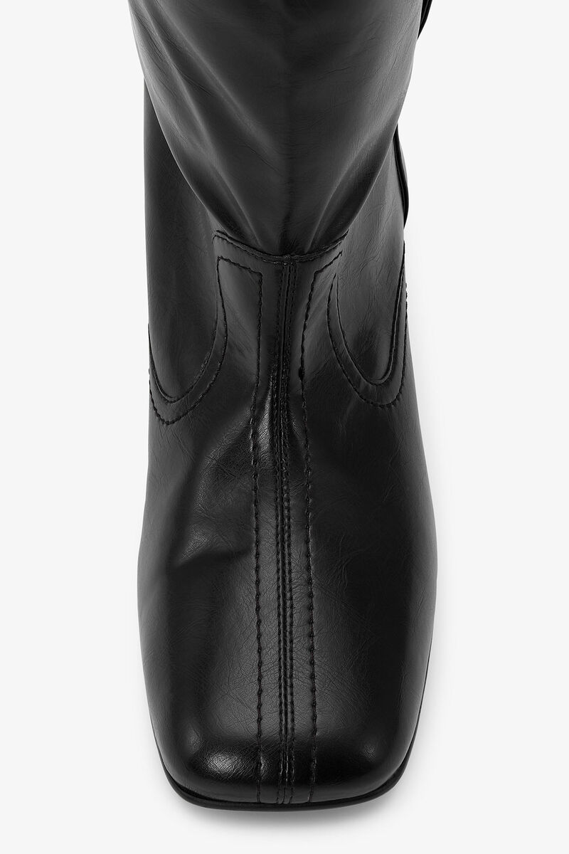 Bottes souples hauteur genou noires, Cotton, in colour Black - 4 - GANNI