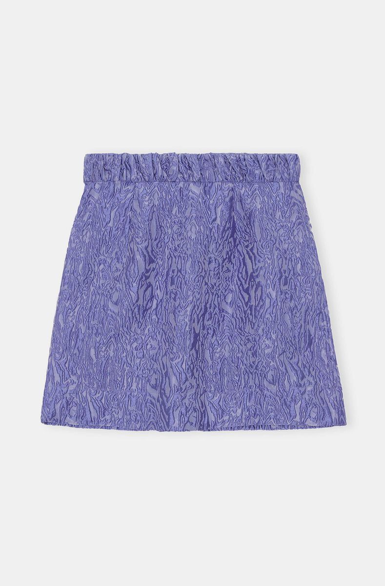 Asymmetrical Mini Skirt, Polyamide, in colour Blue Iris - 2 - GANNI