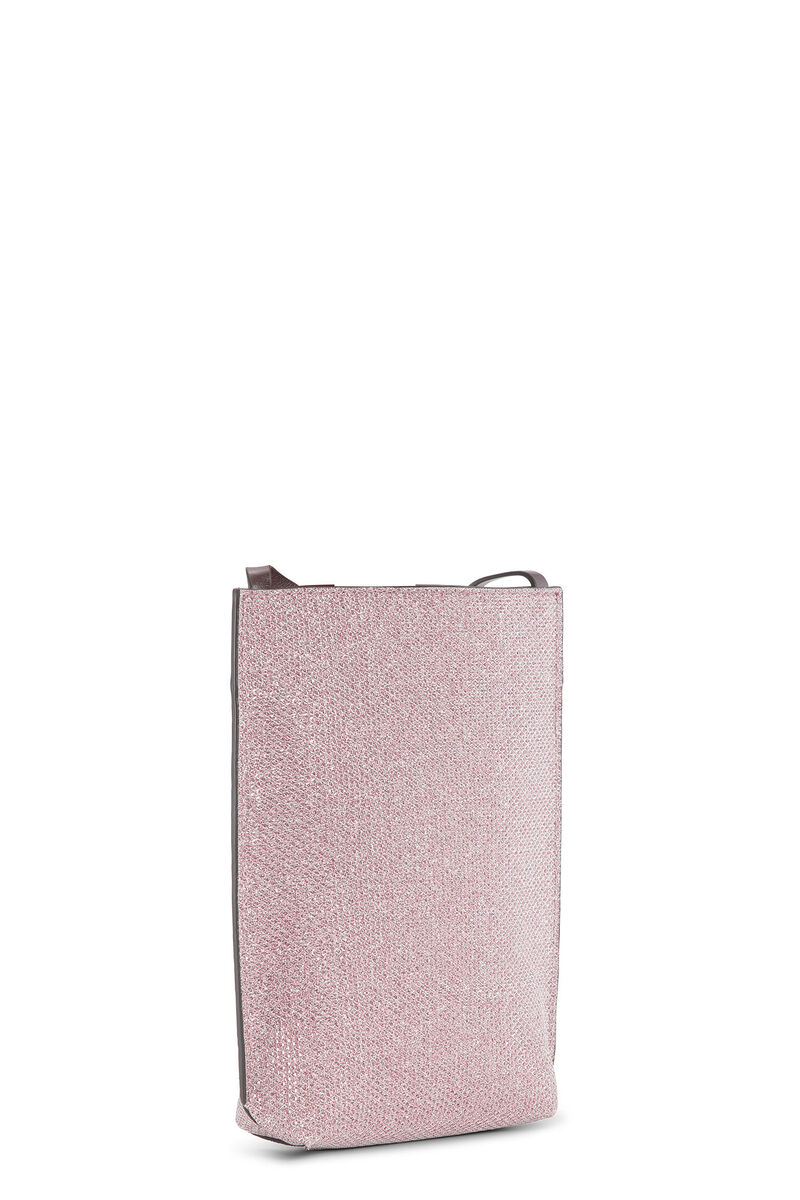 Small Glitter Banner Crossbody Bag, in colour Light Lilac - 2 - GANNI