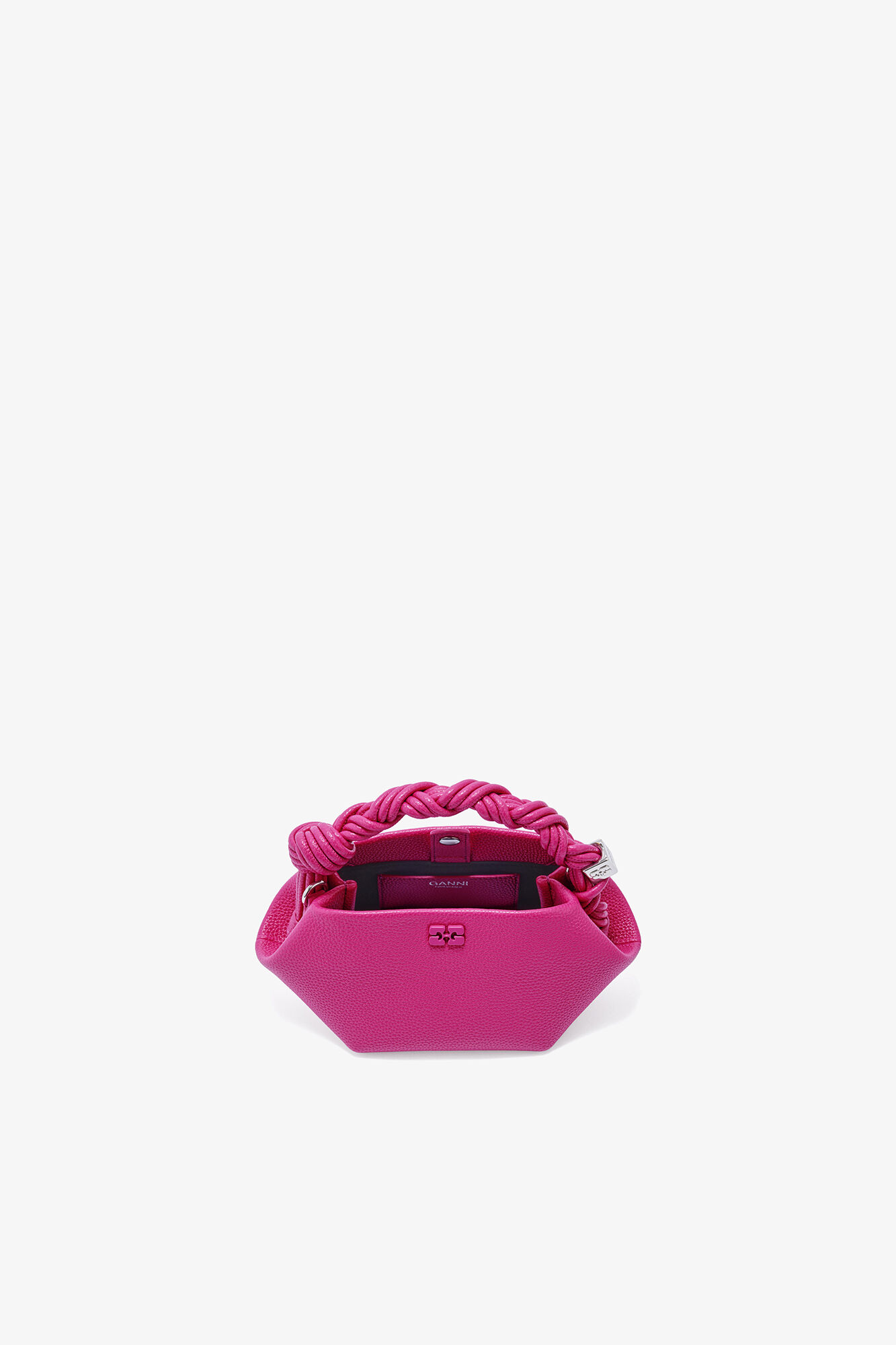 Mini Bou Bag in Pink, Recycled Polyester, in colour Cabaret - 3 - GANNI