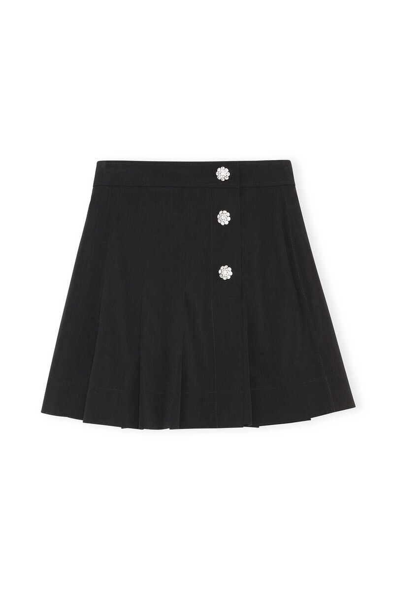 Black Recycled Suit Mini Skirt | GANNI UK