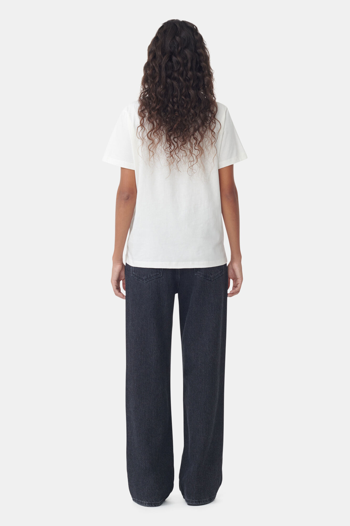 White Relaxed Dragon T-Shirt, Cotton, in colour Egret - 4 - GANNI