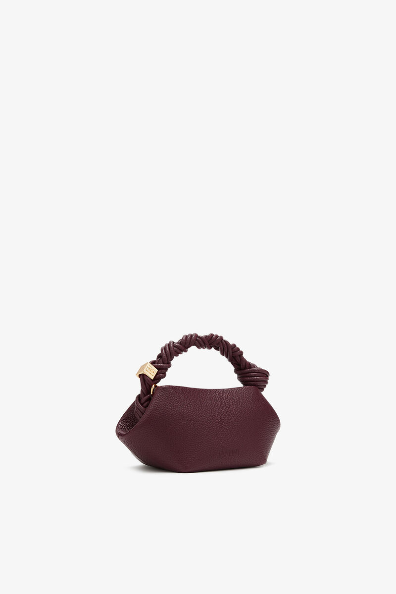Mini Bou Bag in Burgundy, in colour Port Royale - 2 - GANNI