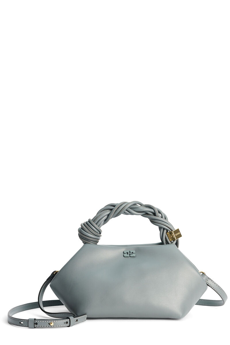 Dark Grey Small GANNI Bou Bag, Polyester, in colour Frost Gray - 6 - GANNI