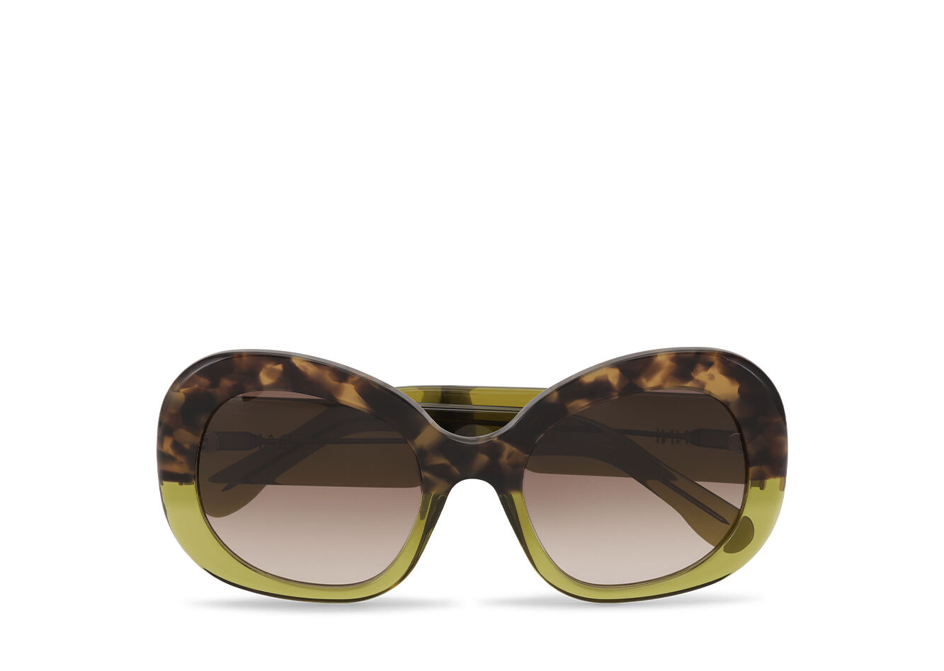 Oversized Retro Sunglasses, Acetate, in colour Green Bay - 1 - GANNI