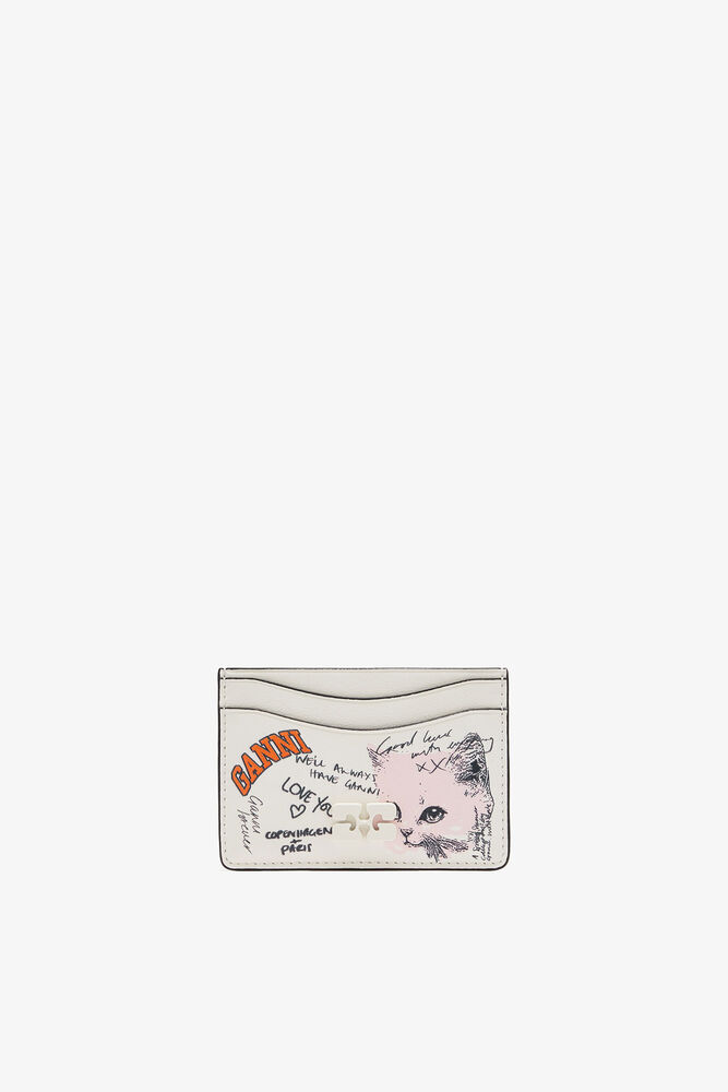 Kitty GANNI Bou Card Holder, Egret