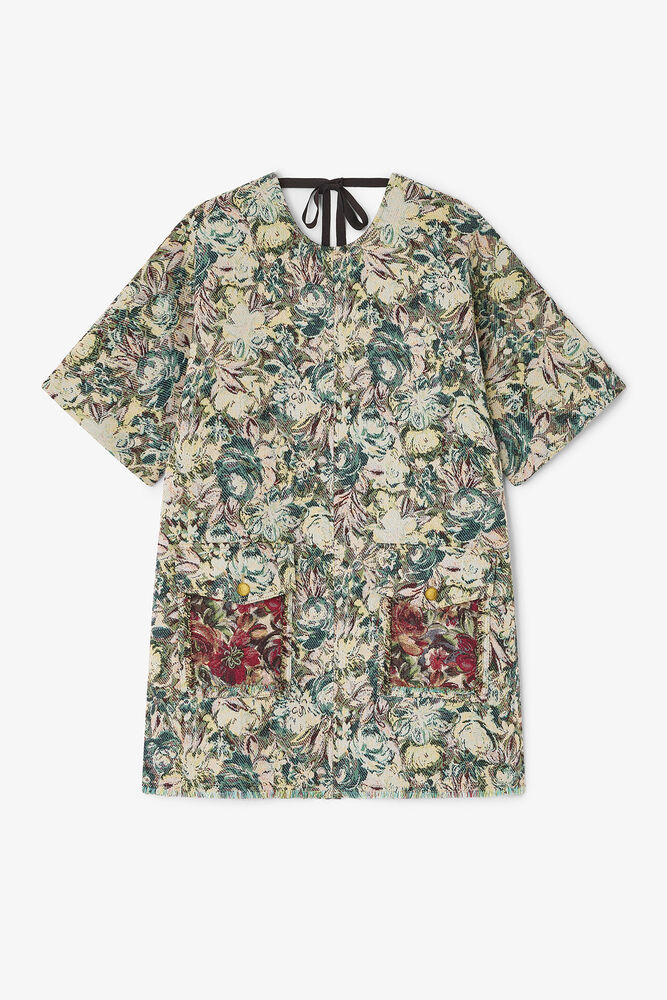 Robe kimono à motif tapisserie, Jadeite