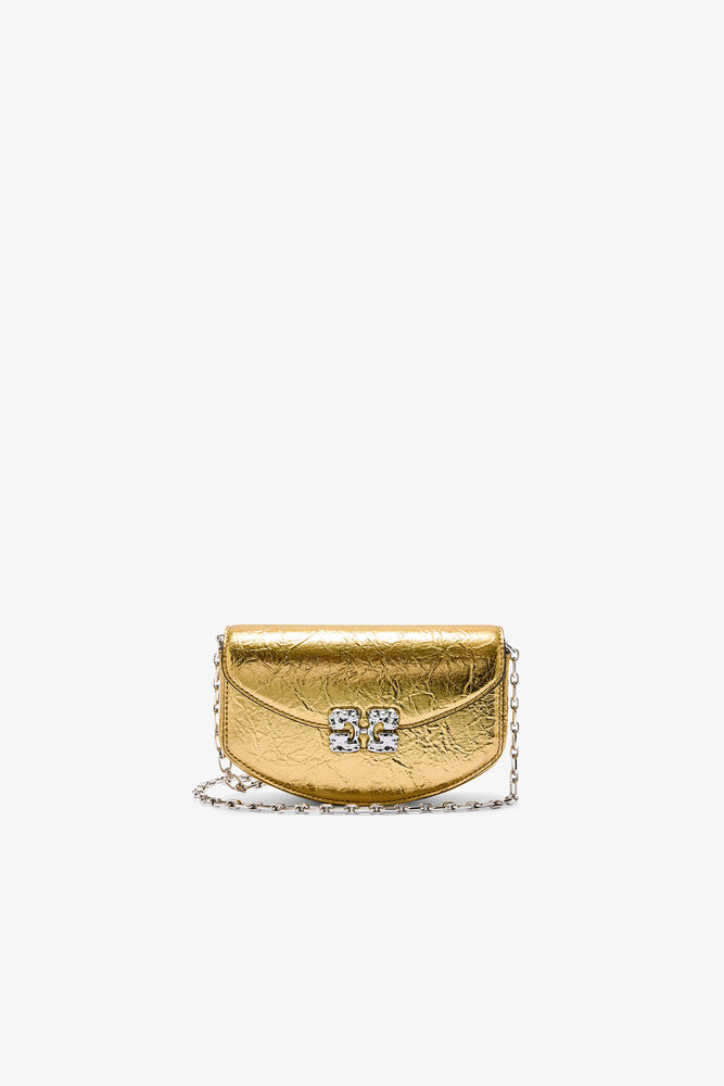 Lulu Wallet On Chain in Metallic, Gold