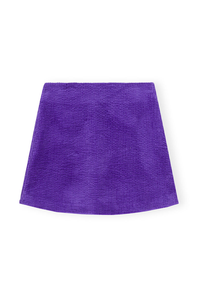 Purple Corduroy Mininederdel, Elastane, in colour Simply Purple - 1 - GANNI
