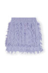 Fringe Mini Skirt, Polyester, in colour Persian Violet - 2 - GANNI