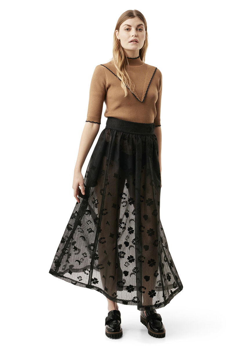 Hamilton Lace Skirt, in colour Black Luck - 1 - GANNI