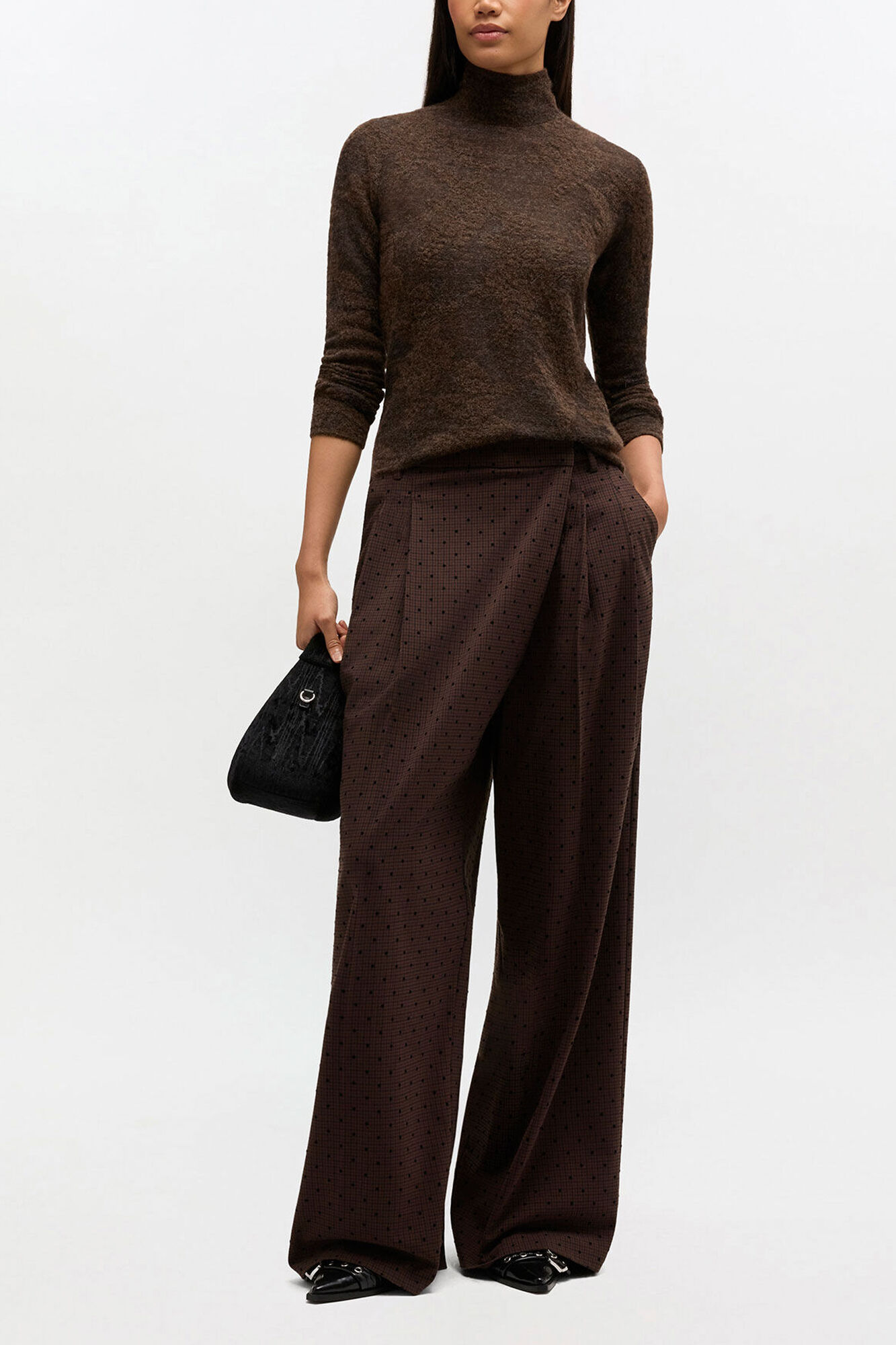 Black Sheer Turtleneck | GANNI US