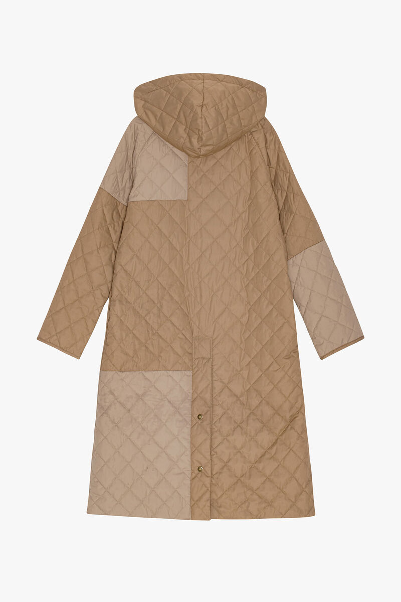 GANNI x Barbour Burghley Quilted Jacket, Recycled Polyester, in colour Timber Wolf - 2 - GANNI