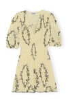 Minikleid mit V-Ausschnitt, Polyester, in colour Floral Shadow Flan - 1 - GANNI