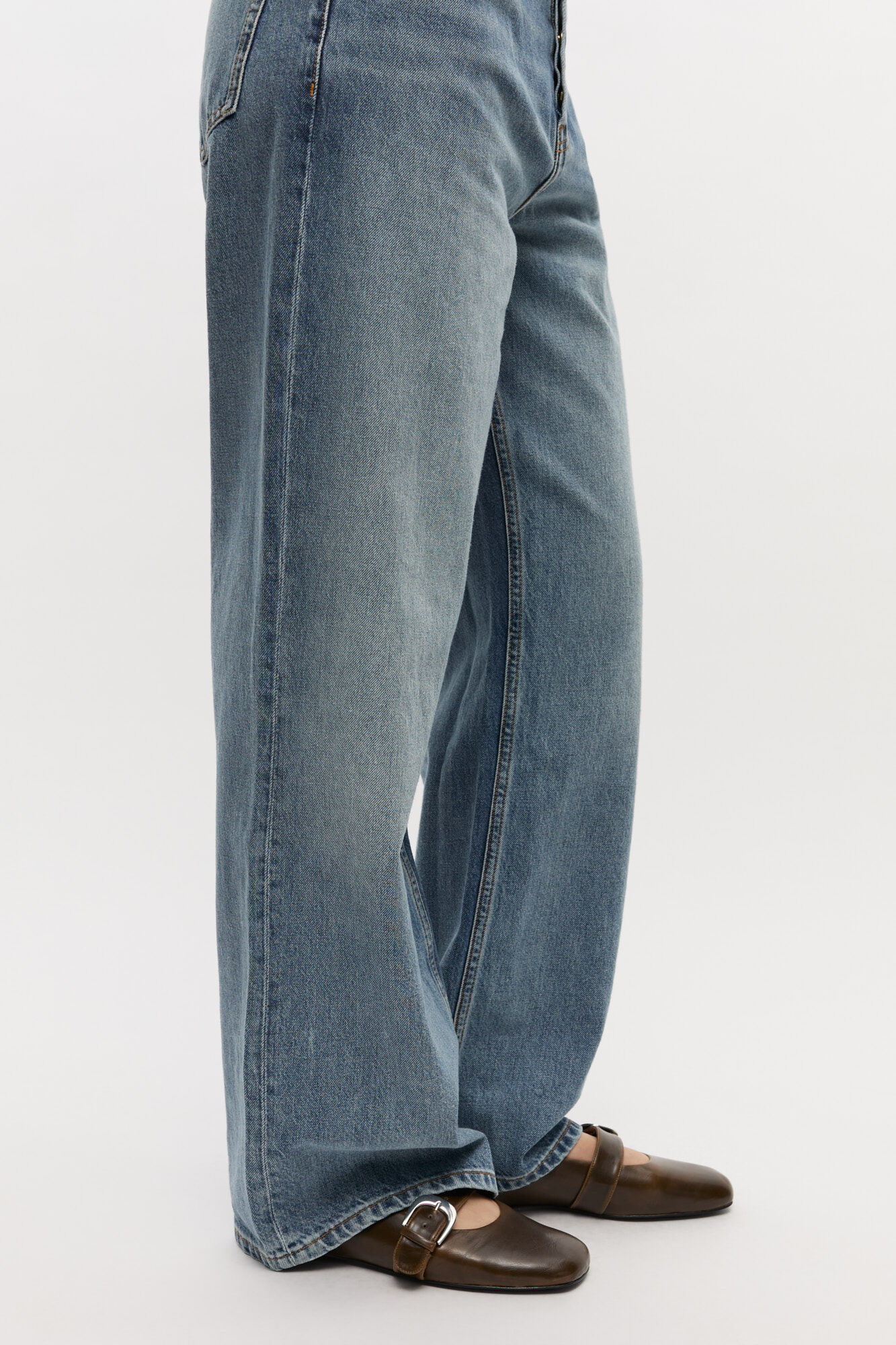 Buckle Strap Ballerinas in Dark-Olive, Oleatex&trade;, in colour Dark Olive - 2 - GANNI