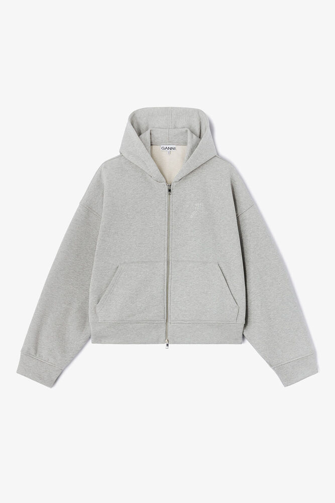 Grey Logo Zip Hoodie, Paloma Melange