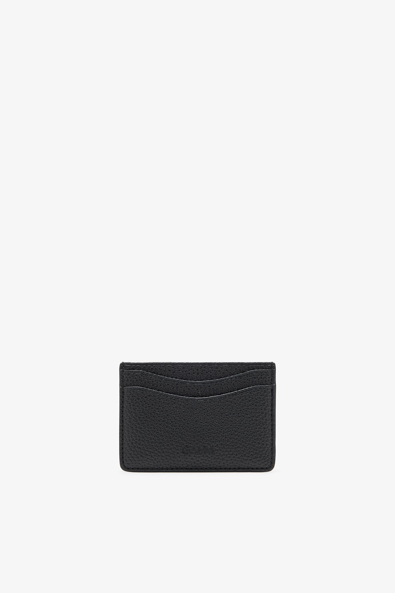 Svart GANNI Bou-lommebok med kornet tekstur, Polyurethane, in colour Black - 2 - GANNI